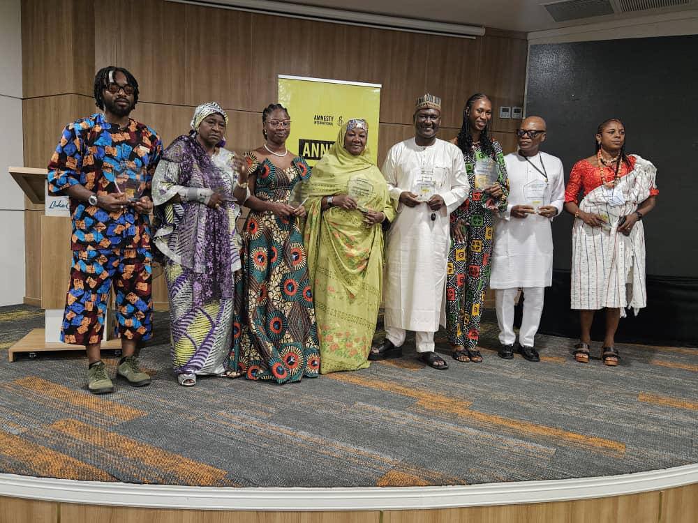 4️⃣ The Founder of <a href="/Allaminforpeace/">Allamin Foundation for Peace & Development</a>, <a href="/hazalamin/">Hamsatu Allamin</a> was honored by Amnesty International at its Annual General Meeting with an award for Bold Advocacy, recognizing her support for #women &amp; #children affected by conflict.