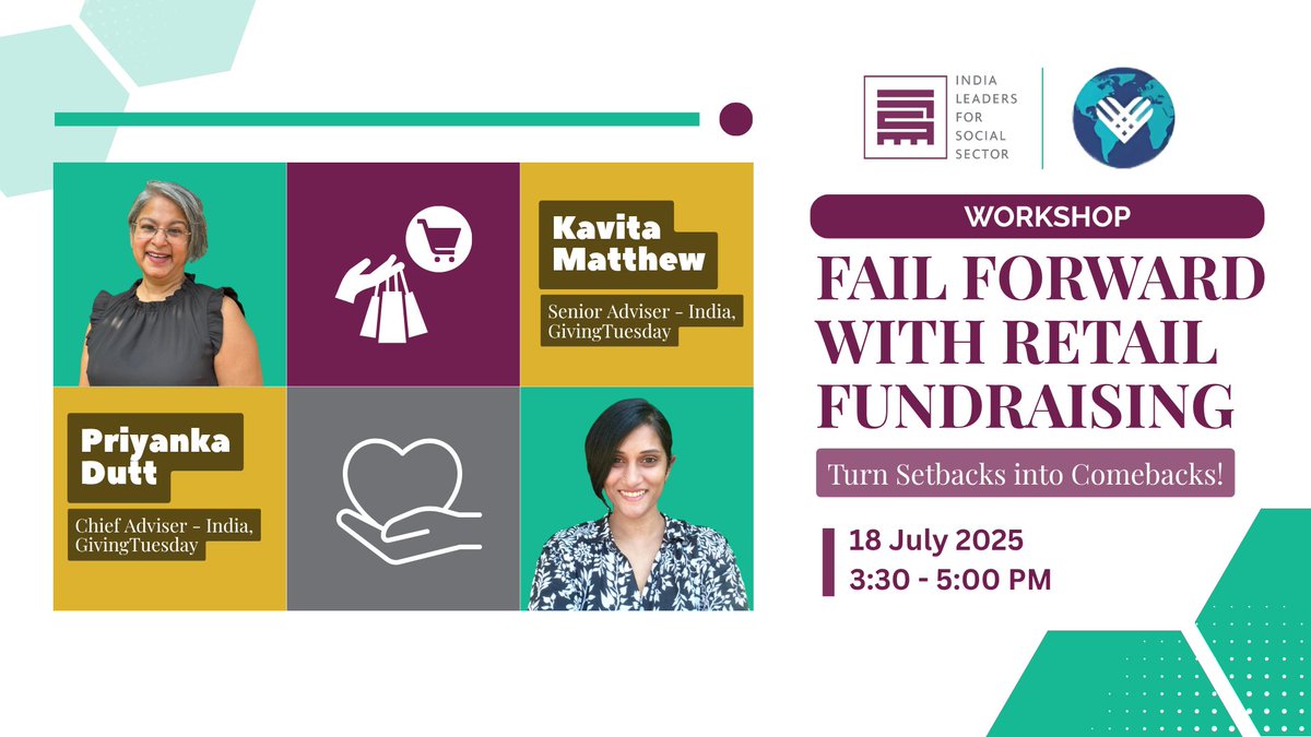 Retail fundraising comes with challenges but in today’s changing funding landscape, where traditional grants and large-scale donations are shifting, investing in everyday giving is more important than ever.

Hosted by ILSS, this workshop by GivingTuesday will explore how