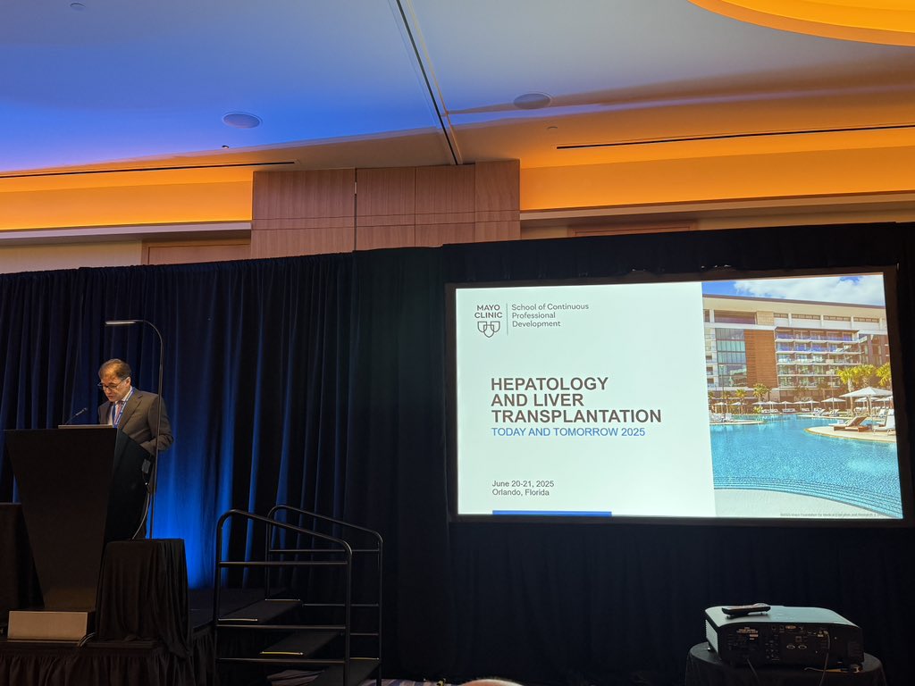 Omar Mousa (@omar_mousa85) on Twitter photo Exciting day in Orlando, FL, our Mayo CME conference “Hepatology and Liver Transplantation: Today and Tomorrow 2025” kicks off with a welcome talk by <a href="/AndrewKeavenyMD/">Andrew Keaveny, M.D.</a> <a href="/MayoClinic/">Mayo Clinic</a> Exciting day in Orlando, FL, our Mayo CME conference “Hepatology and Liver Transplantation: Today and Tomorrow 2025” kicks off with a welcome talk by <a href="/AndrewKeavenyMD/">Andrew Keaveny, M.D.</a> <a href="/MayoClinic/">Mayo Clinic</a>