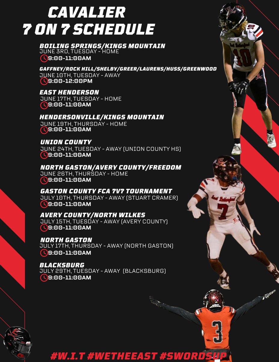 rah_heemm's tweet photo. 7v7 Summer Schedule

📍Offensive Reps at X, Z
📍Defensive Reps at CB

#FreshmanYear #WeTheEast https://t.co/z35E3YZcEg