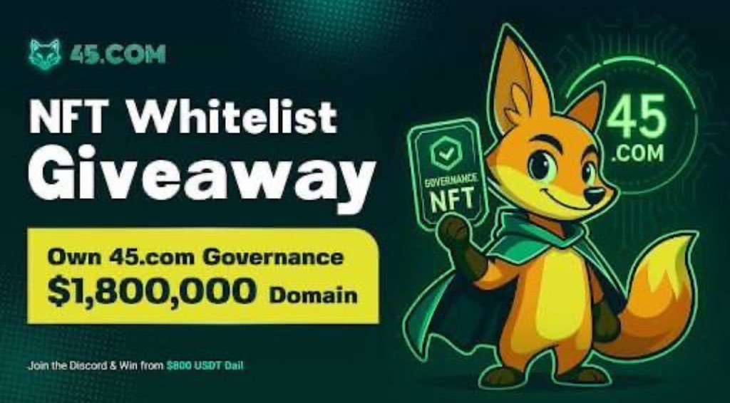 WL GIVEAWAY! 

🎉 Ready to get lucky? 

I am giving away 3 <a href="/Lucky45Protocol/">Lucky45</a> WL spots to my followers! If you can get one, you can figure yourself rich🍀

These NFTs give you real voting power over 45.com that you know, the team paid 1.8M for this domain name.