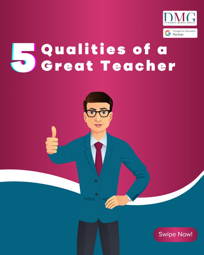 aditieducator's tweet image. Great teachers do more than teach — they inspire, uplift, and empower.
Here are 5 qualities that make a teacher truly unforgettable. 
Swipe through and tag someone who made a difference in your life!
#InnovateInspireEducate #aditisinghal #sudhirsinghal #dynamicmindsgroup