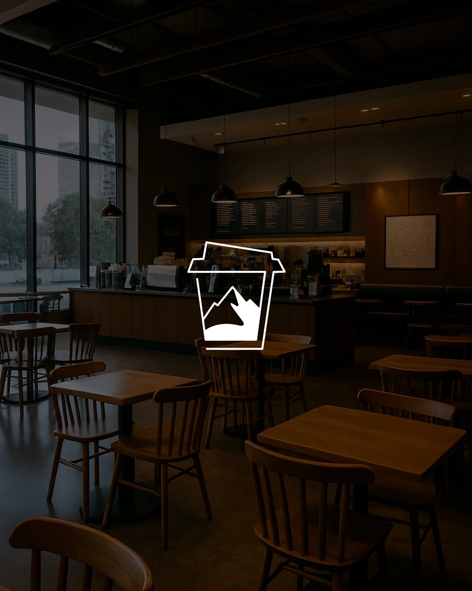 Vantablack Coffee için tasarladığımız yeni logoda, karton kahve bardağı formunun içine Erciyes Dağı’nın stilize edilmiş bir siluetini yerleştirdik...🏔️