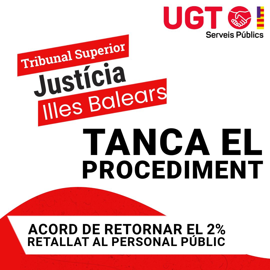 Això se diu voler confondre a la gent. El TSJ ha tancat el procediment perquè UGT HA DESISTIT, ha retirat la demanda. No hi haurà sentència, i això que UGT venia que seria favorable.  El TSJ no avala cap Pacte perquè no era l'objecte de la demanda.