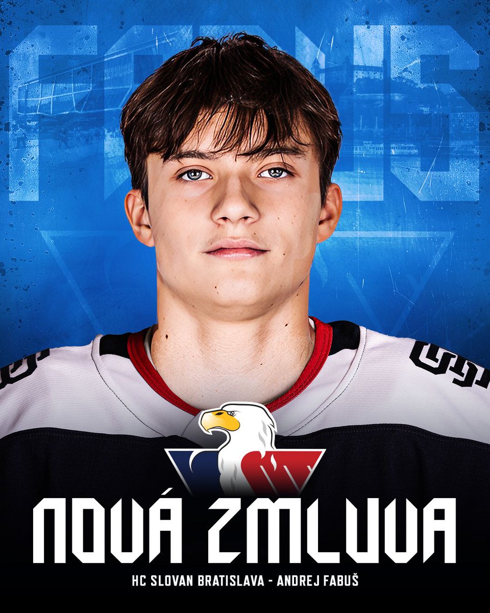 #hcslovan podpísal nový 3-ročný kontrakt do konca sezóny 2027/28 so svojím odchovancom Andrejom Fabušom. 19-ročný obranca reprezentoval 🇸🇰 na <a href="/IIHFHockey/">IIHF</a> U18 a je členom širšieho repre kádra U20. Vlani vo svojej premiérovej sezóne nastúpil do 12 zápasov. #VerniSlovanu #Smebelasi
