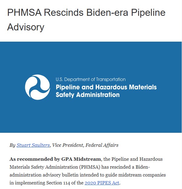 stuartsaulters's tweet image. #ICYMI @PHMSA_DOT took action to ensure they were acting within the scope of their authority. I wrote about this in the latest version of the @GPAMidstream #Midstream #News:
…idstream-association.read.axioshq.com/p/untitled-new…