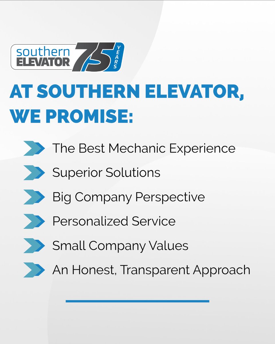 southrnelevator's tweet photo. To Southern, You Matter. That means we take the time to know your property, your needs, and your team—and we deliver honest, hands-on service, every time.
Get started: https://t.co/1OO79PfnwQ
#SouthernElevator #SECO #BestMechanics #OurPromiseToYou #ValueStatement https://t.co/1BL0pPKhmF