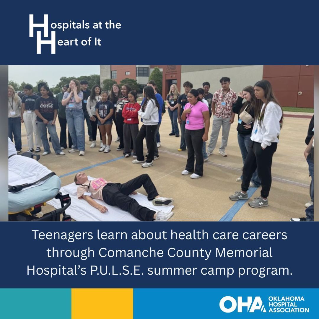Students get the opportunity to learn about healthcare careers during a summer camp offered by Comanche County Memorial Hospital. Click the link to read more. #HospitalsAtTheHeartOK 
buff.ly/00FCcxY