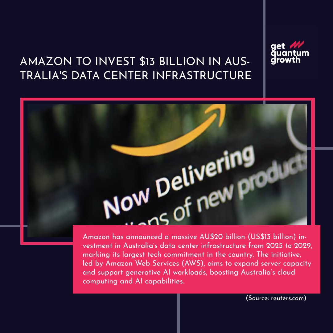 techtrackdata's tweet image. Powering Australia&apos;s digital future—Amazon is investing AU$20 billion to supercharge cloud and AI infrastructure through 2029.

#AWSAustralia #TechInvestment #CloudComputing #GenerativeAI #DigitalInnovation #DataCenterExpansion #AmazonNews #FutureFocusedTec