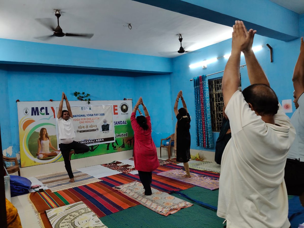 General Manager, Lingaraj Area, MCL (@mcllingarajarea) on Twitter photo As a part of the yoga boot camp, yoga sessions are arranged by Lingaraj Area at various locations to help employees understand the advantages of incorporating yoga into their daily routines. <a href="/mahanadicoal/">Mahanadi Coalfields Limited</a>
#YogaForOneEarthOneHealth
#YogaSangam As a part of the yoga boot camp, yoga sessions are arranged by Lingaraj Area at various locations to help employees understand the advantages of incorporating yoga into their daily routines. <a href="/mahanadicoal/">Mahanadi Coalfields Limited</a>
#YogaForOneEarthOneHealth
#YogaSangam