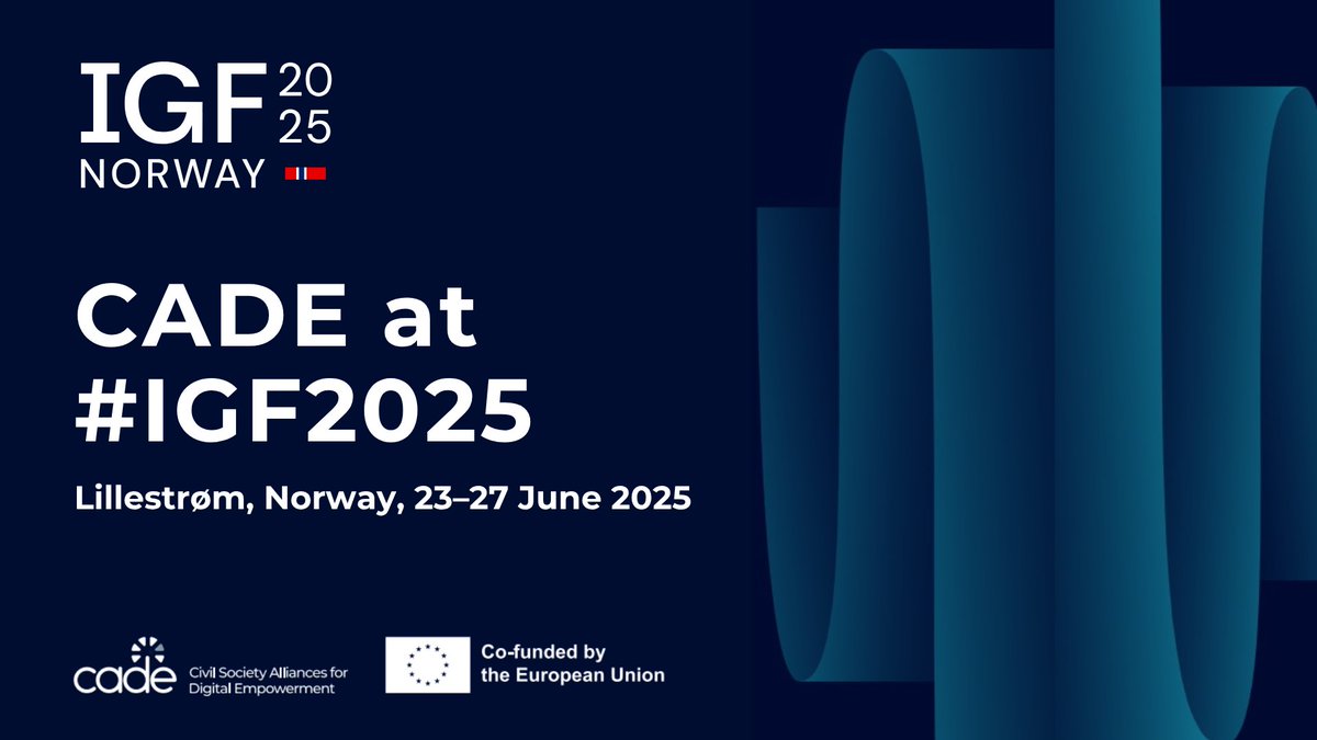📢 CADE is heading to IGF 2025 in Norway!

Join us at the 20th Internet Governance Forum under the theme ‘Building Governance Together’!

Learn more about our sessions and booth: cadeproject.org/events/interne…

#CADE #IGF2025