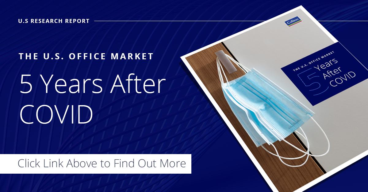 Five years post-pandemic, how has the U.S. office market really changed? Colliers' recent report revisits 2020 forecasts, evolving tenant behavior, RTO trends, and what’s next for the sector. Read more: ow.ly/ZyQJ50W8Bzm
