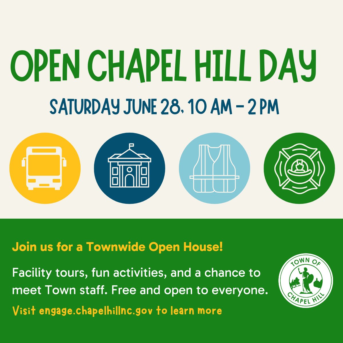 🌟 Discover Your Town! 🌟 Join us on June 28 on Open Chapel Hill Day! It’s a chance to connect at your own pace—don’t miss out! #OpenChapelHill

Curious about the facilities? Find out &amp; join the fun! 🎉✨ 
engage.chapelhillnc.gov/open-chapel-hi…