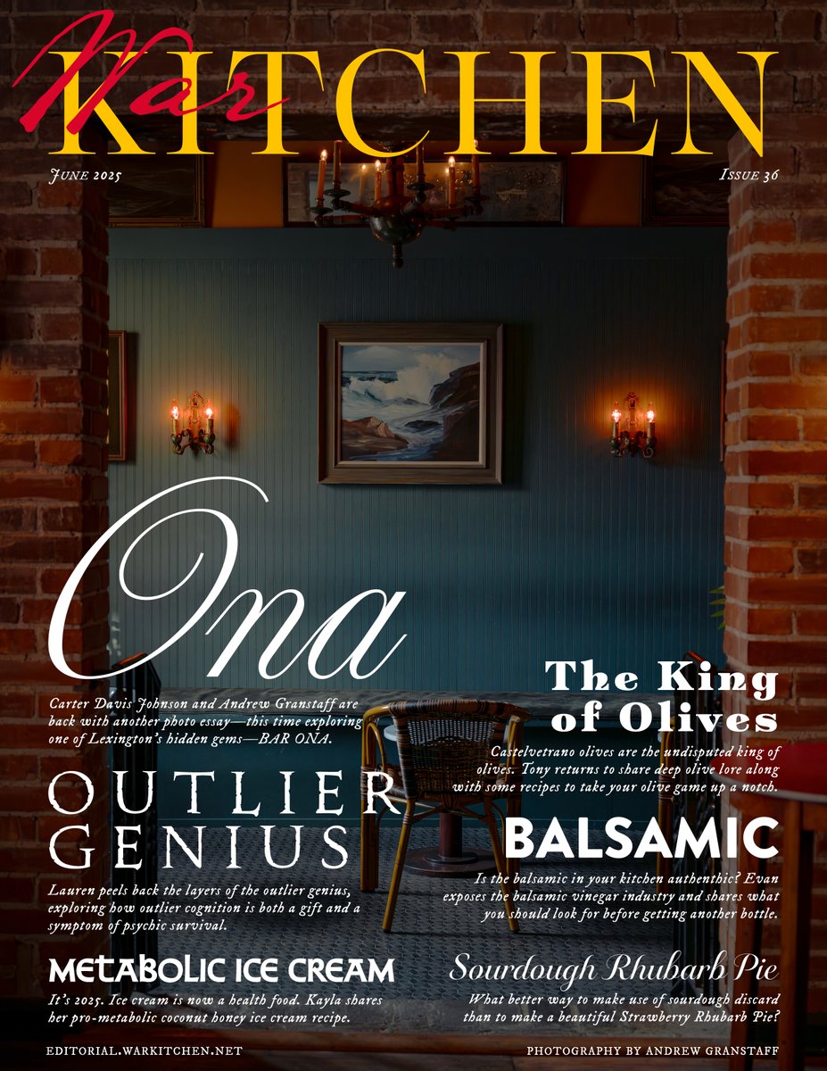 TheWarKitchen's tweet image. Lexington's Hidden Gem, The King of Olives, Metabolic Ice Cream and more... Issue 36 is now LIVE! Link in bio. No paywall. Enjoy the experience. Proudly powered by Organised and @ClaraAndFritz ๐ฅ