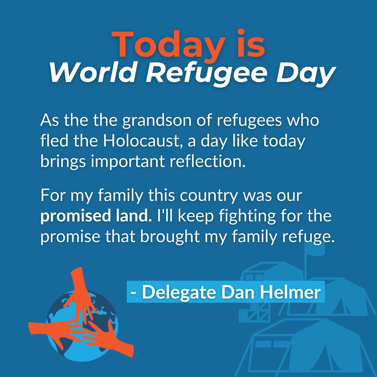 Today is World Refugee Day. As the grandson of refugees who fled the Holocaust, this day brings important reflection—and a commitment to fight for the American promise.