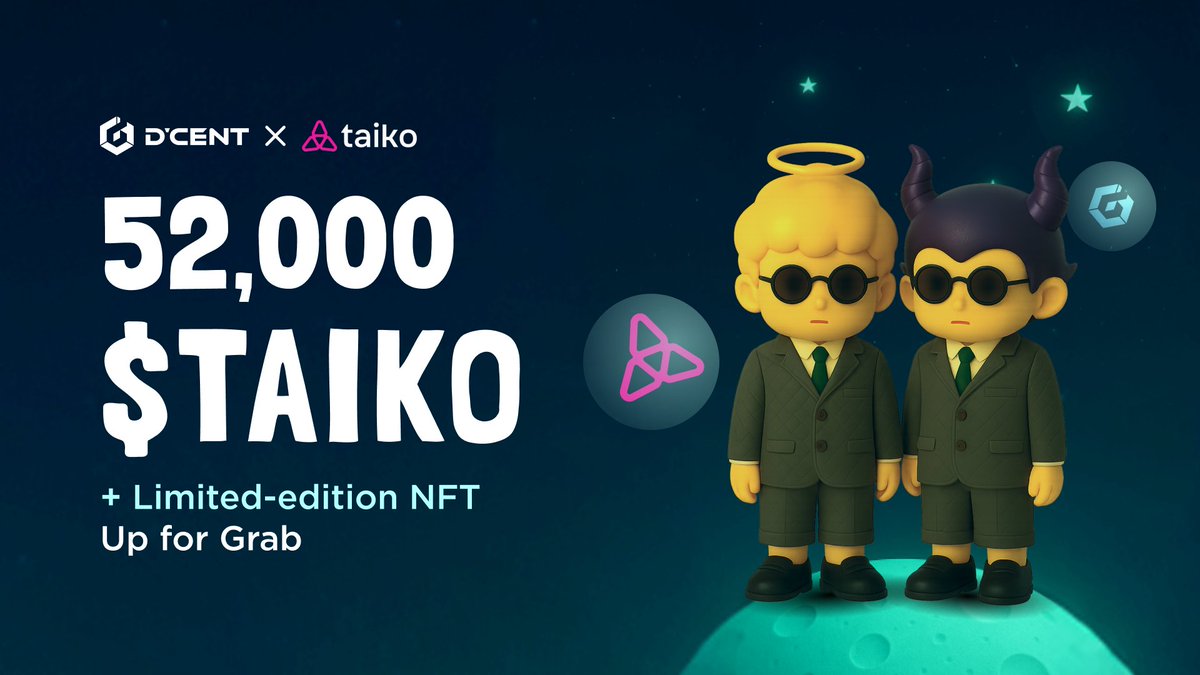 DCENTWALLETS's tweet photo. Drumroll, please… 🥁 A new beat is dropping.
The third star to join Tap That Drop: @taikoxyz✨

A chain built for builders. A drop for those ready to tap in.

⏳Starts June 25, 00:00 UTC— FCFS rewards go fast!
☝️Get your D’CENT hardware wallet ready!
Don't miss out this time!