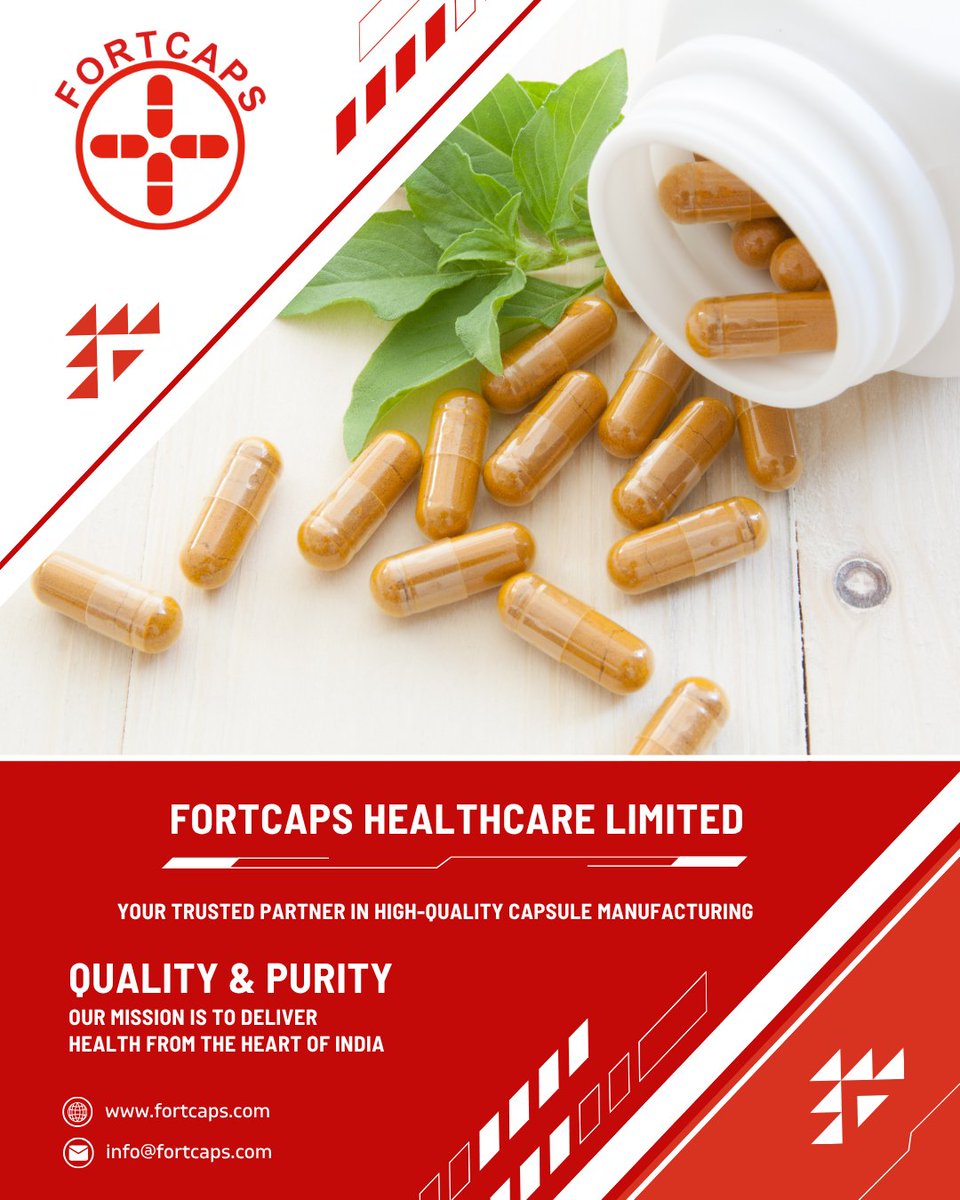 FORTCAPS – Your trusted partner in capsule manufacturing 💊

Delivering purity, precision &amp; performance from the heart of India.

Explore our pharma &amp; nutraceutical solutions.
🌐 fortcaps.com
📩 info@fortcaps.com

#Fortcaps #Capsules #Pharma #Nutraceuticals