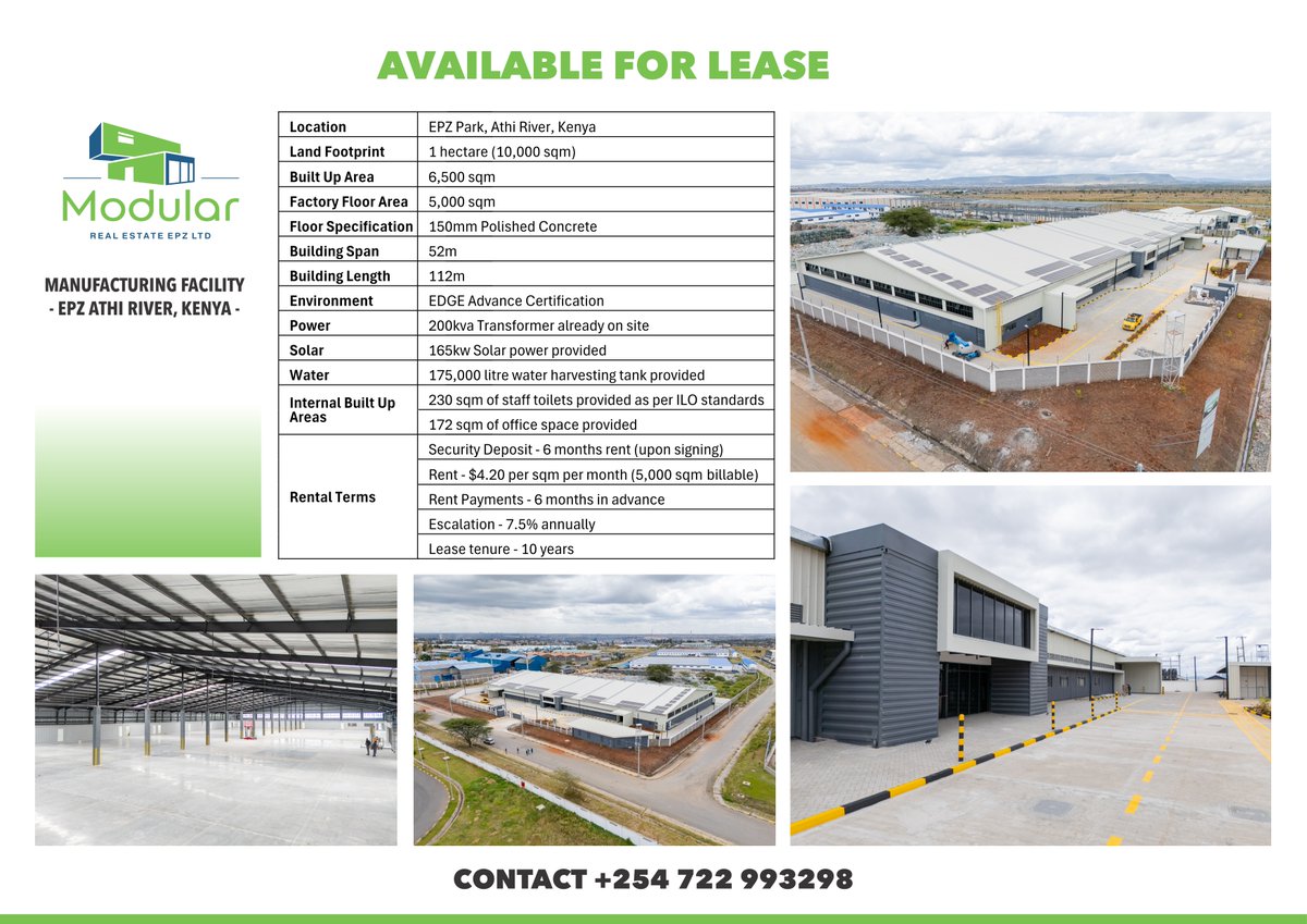 Seeking for space to set up your EPZ?? There are ready state-of-the-art facilities you can just "plug-and-play".
<a href="/ContechES/">Contech Engineered</a>