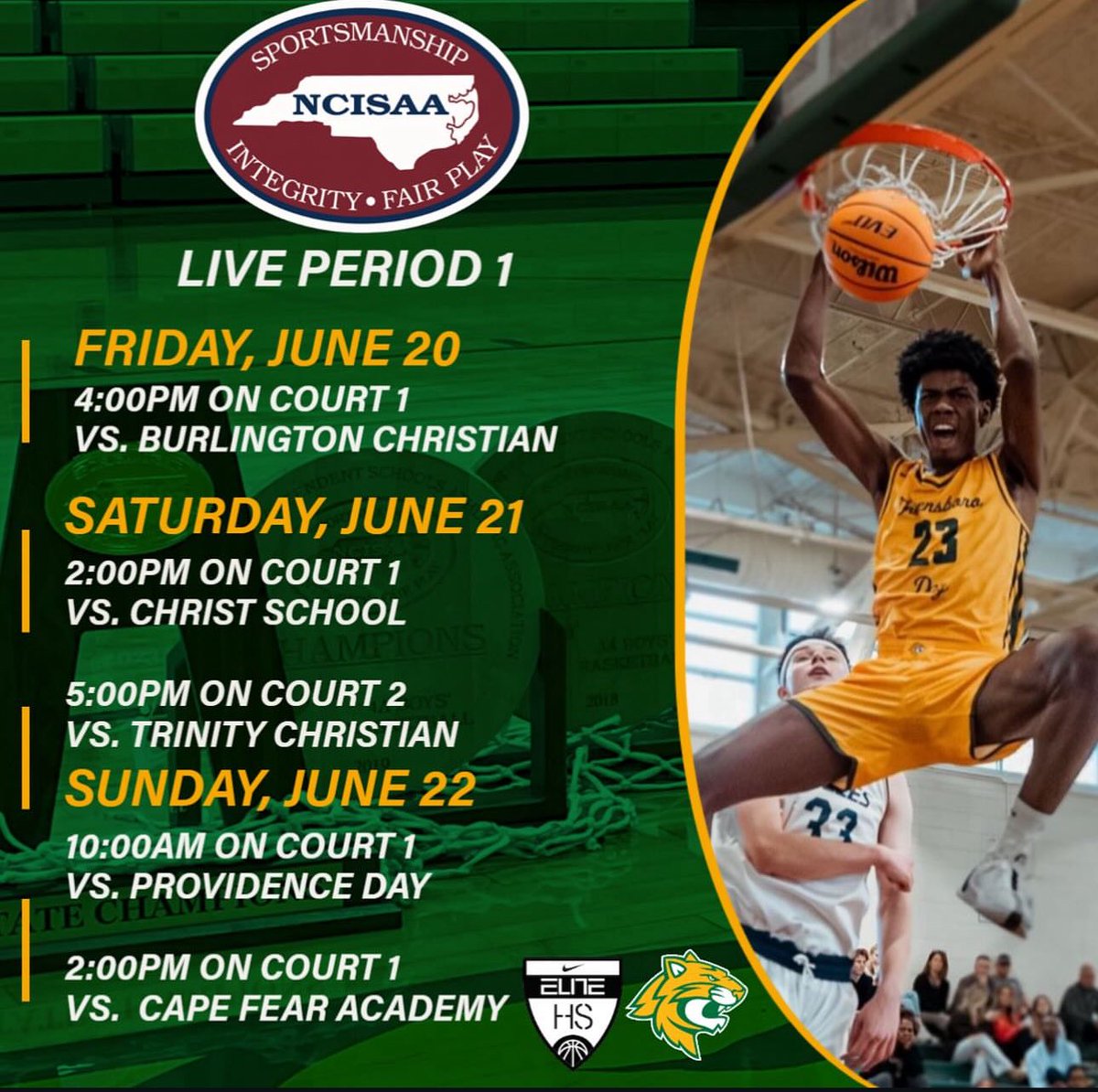 My Schedule for the live period this weekend.