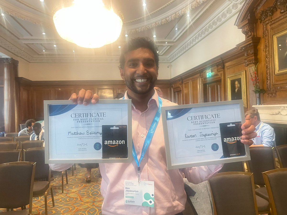 Top work <a href="/Rav_Ortho/">Rav Jay 🛠</a> and <a href="/MattCBellamy/">Matt Bellamy</a> bringing home both the Zorab meeting research prizes to Sheffield. 

Absolutely amazing work by one of our registrars and F1 in waiting