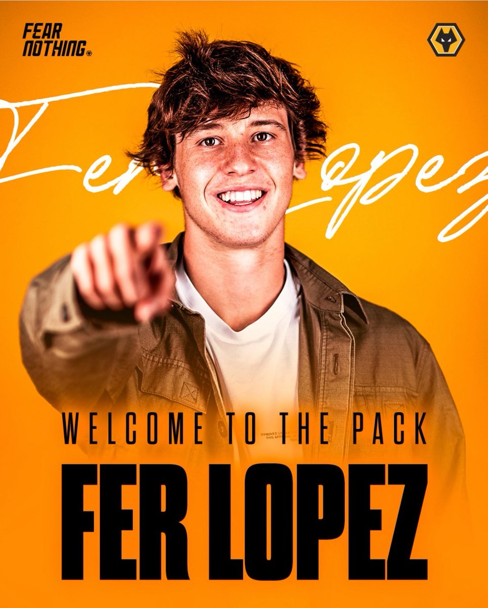 🚨| 𝐎𝐅𝐅𝐈𝐂𝐈𝐀𝐋; Wolves have completed the signing of 21 year Old Spaniard forward, Fer Lopez from La Liga Side Celta Vigo. #wwfc 🟡 🐺

(<a href="/Wolves/">Wolves</a> )
