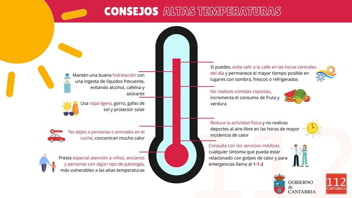 ⚠️ ATENCIÓN AVISOS de la <a href="/AEMET_Cantabria/">AEMET Cantabria</a>:

🟡 AMARILLO por ALTAS TEMPERATURAS: #Liébana, centro y #ValleDeVillaverde, desde las 13h hasta la medianoche. Máximas de 34º

🟡 AMARILLO por TORMENTAS: toda #Cantabria a excepción del litoral, entre las 14h y el final del día