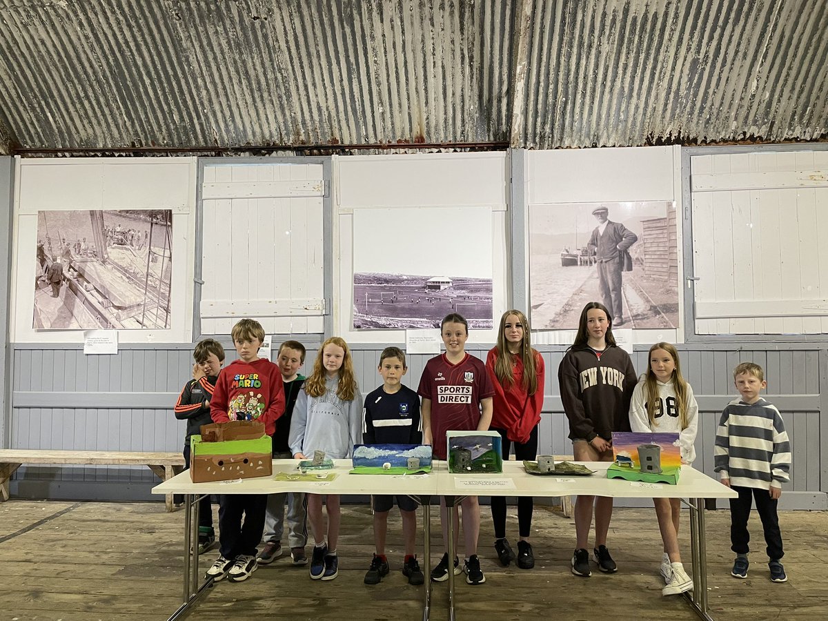 A big thank you to the pupils of <a href="/smnbereisland/">Scoil Mhichil Naofa, Bere Island N.S.</a> for the models of Martello Towers they made for our #BereIsland Military Festival. The pupils called in for a preview of the exhibition this morning.