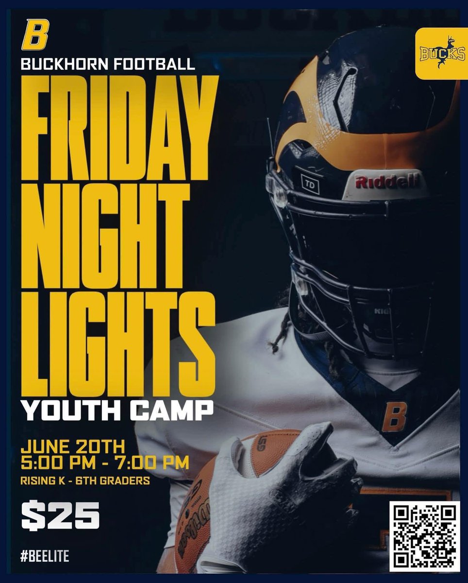 Friday Night Lights Youth Camp is TONIGHT!!

It’s not too late to sign up to join in on the fun, the weather looks like it will be perfect! Our coaches and athletes are excited to work with our Future Bucks tonight! 

❗️Registration will start at 4:30 pm!❗️

➡️