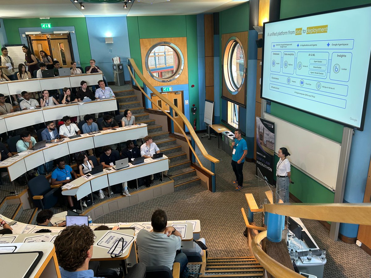 Kamiar Mohaddes (@kamiarmohaddes) on Twitter photo Day 2 of our <a href="/KingsELab/">King’s Entrepreneurship Lab</a> Large Language Models (#LLM) x #Law Hackathon in collaboration with <a href="/CambridgeJBS/">Cambridge Judge</a> and <a href="/Stanford/">Stanford University</a> codeX, welcoming participants from 15 countries and 43 universities to <a href="/Cambridge_Uni/">Cambridge University</a> and the #hackathon this year!!!
Hope to see you: kingselab.org/all-events/hac… Day 2 of our <a href="/KingsELab/">King’s Entrepreneurship Lab</a> Large Language Models (#LLM) x #Law Hackathon in collaboration with <a href="/CambridgeJBS/">Cambridge Judge</a> and <a href="/Stanford/">Stanford University</a> codeX, welcoming participants from 15 countries and 43 universities to <a href="/Cambridge_Uni/">Cambridge University</a> and the #hackathon this year!!!
Hope to see you: kingselab.org/all-events/hac…