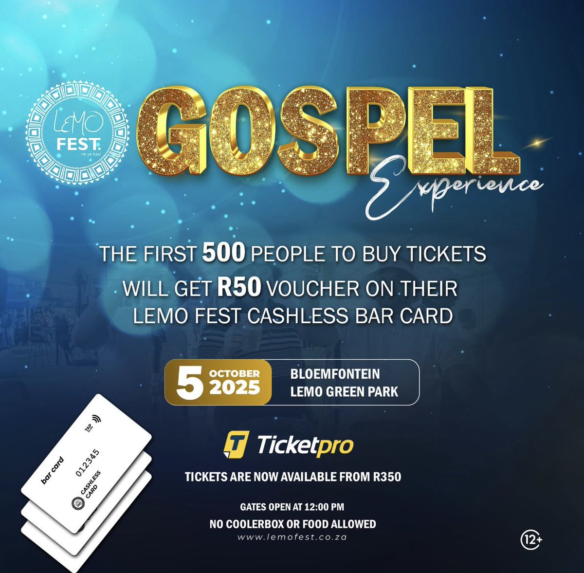 LemoFest_'s tweet image. 📣 𝗩𝗼𝘂𝗰𝗵𝗲𝗿𝘀 𝗮𝗿𝗲 𝗿𝘂𝗻𝗻𝗶𝗻𝗴 𝗼𝘂𝘁 📣

Be one of the first 500 to purchase your tickets and receive a R50 voucher loaded onto your Lemo Fest Cashless Bar Card 💳 ready to use on the day! 🍹✨

#LemoFest #GospelExperience #CashlessCard #LemoRewards #ReYaKasi