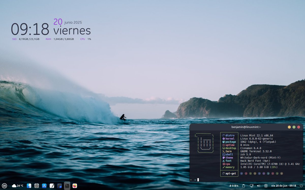LinuxActual's tweet image. Cuando te digan #Linux es FEO, no le creas. #ViernesDeEscritorio con una de las mejores distros en la actualidad #LinuxMint 🟢 😋 

#Cinnamon #GNULinux #Linux 🐧🥳