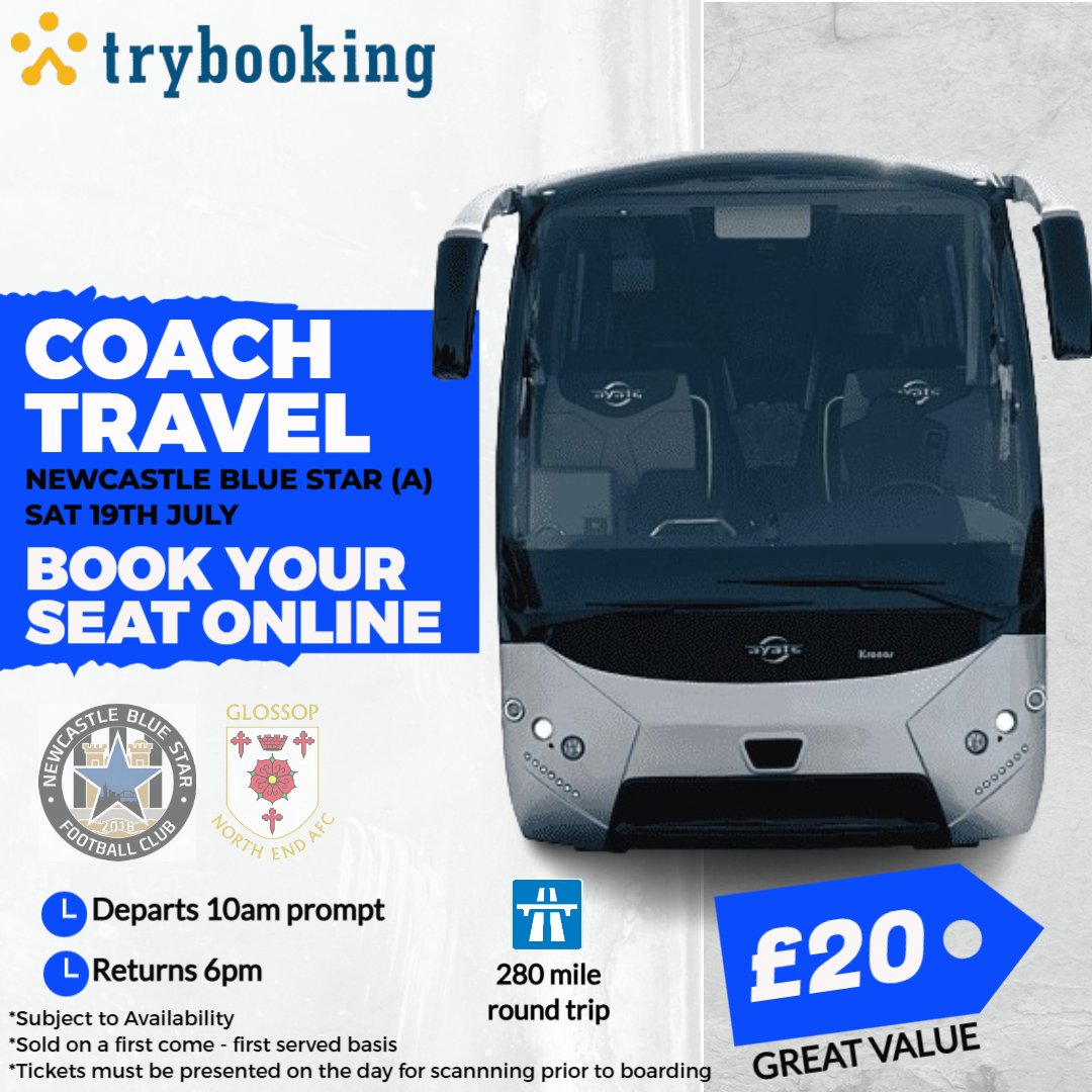 🚌Away Days Are Back!

Join the #GNEFamily on the official coach to our friendly at Newcastle Blue Star – 19th July!

🎉 A top day out
🤝 Meet the squad
⚽ 1 week before the season kicks off!

Seats are limited, book now &amp; be part of it!👇
💻tinyurl.com/44fndmc4

#UpTheHillmen