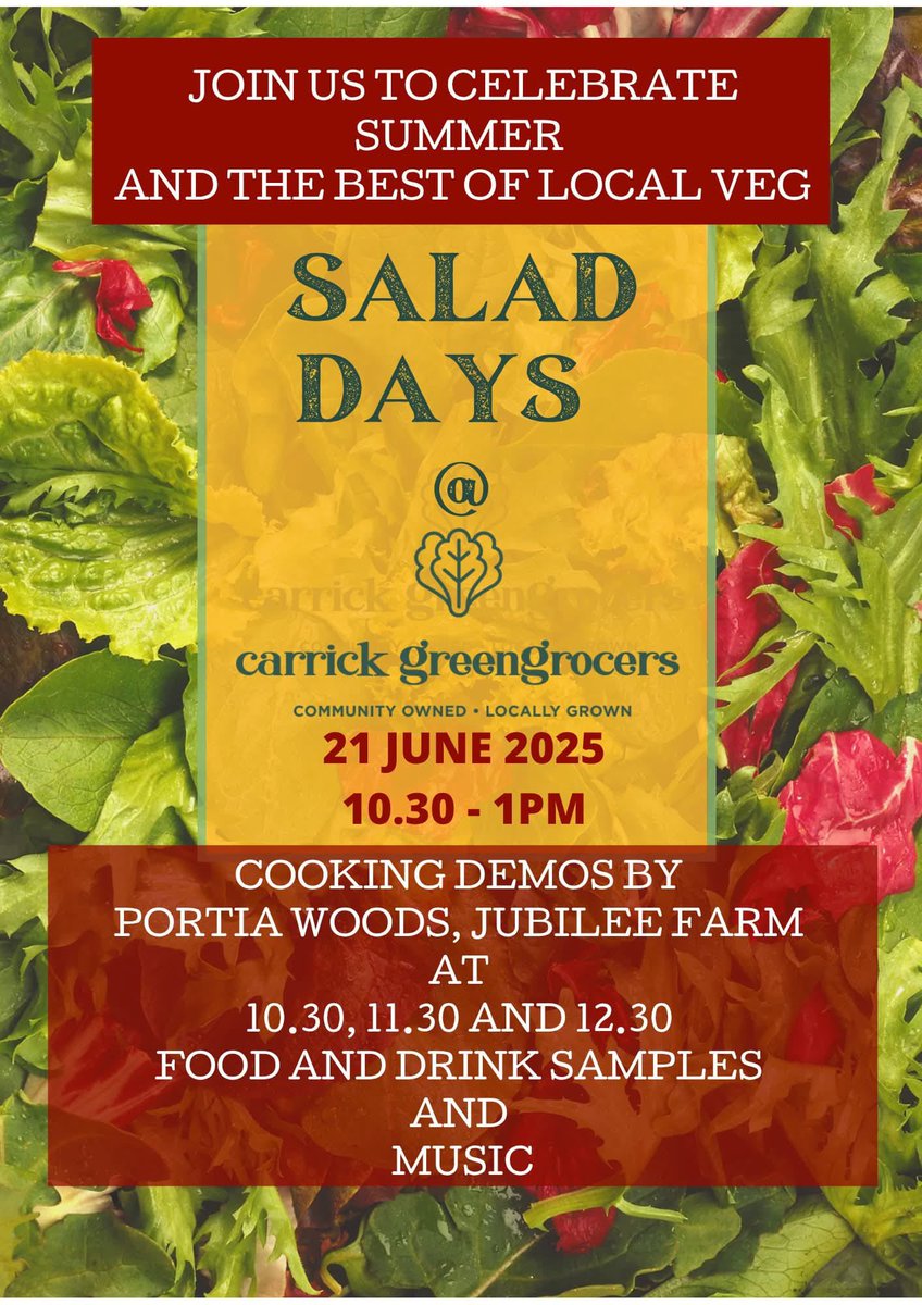 Belfast Mens Health Group (@bfastmenshealth) on Twitter photo Check out this lovely event tomorrow 🤗 in Carrickfergus hosted <a href="/Carrickgrocers/">Carrick Greengrocers</a> 🌶️ 🌱🥕🥬 🍅🫛🥕🍆🥦🌽🧅🍠🧄🥔 with cookery demos & advice all things Salad 🥗 <a href="/NourishNI/">Nourish NI</a> <a href="/cheekylee23/">Lee Robb</a> <a href="/bethheartscake/">Beth Bell</a> <a href="/mea_bc/">Mid and East Antrim Borough Council</a> <a href="/nirailways/">NI Railways</a> <a href="/CarrickfergusC/">Carrickfergus Cheese</a> <a href="/Carrickparkrun/">Carrickfergus parkrun</a> #HealthyLiving #SupportLocal Check out this lovely event tomorrow 🤗 in Carrickfergus hosted <a href="/Carrickgrocers/">Carrick Greengrocers</a> 🌶️ 🌱🥕🥬 🍅🫛🥕🍆🥦🌽🧅🍠🧄🥔 with cookery demos & advice all things Salad 🥗 <a href="/NourishNI/">Nourish NI</a> <a href="/cheekylee23/">Lee Robb</a> <a href="/bethheartscake/">Beth Bell</a> <a href="/mea_bc/">Mid and East Antrim Borough Council</a> <a href="/nirailways/">NI Railways</a> <a href="/CarrickfergusC/">Carrickfergus Cheese</a> <a href="/Carrickparkrun/">Carrickfergus parkrun</a> #HealthyLiving #SupportLocal