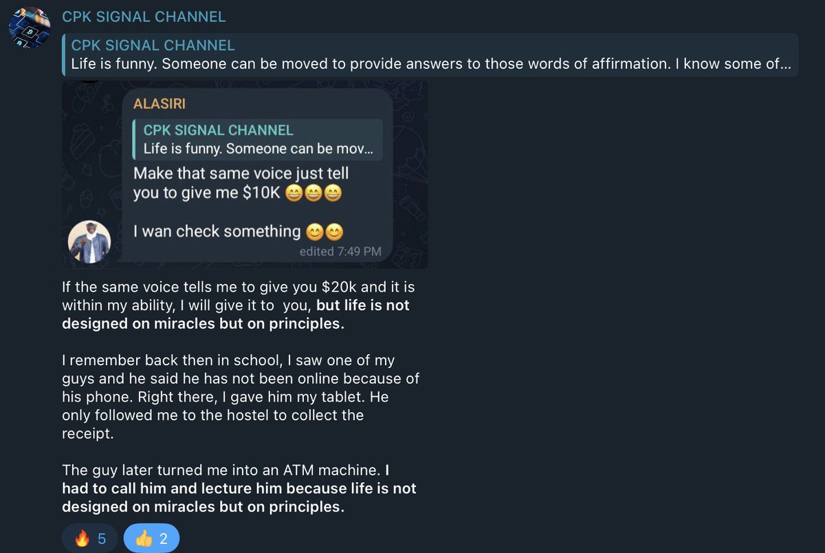 Nexus (@nosakhare_elvis) on Twitter photo No be only crypto we dey learn for <a href="/Jacktopreciouss/">Jackto Precious</a> CPK community oh.
The life wisdom plenty!
Thanks boss. No be only crypto we dey learn for <a href="/Jacktopreciouss/">Jackto Precious</a> CPK community oh.
The life wisdom plenty!
Thanks boss.