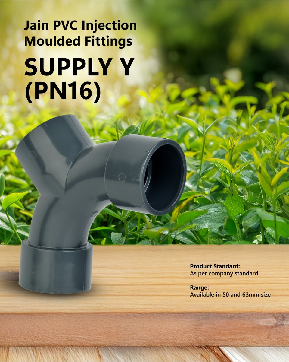 🔧 Split the Flow, Double the Power! 💧
Jain PVC Supply Y (PN16) – made to handle pressure like a pro.
Because multiple directions, one solution – Jain Pipes!

#JainPipes #SupplyY #PressurePerfect #LeakFreeLife #PipeSmart #PVCFittings #PlumbingPower #BuiltForProsperity
