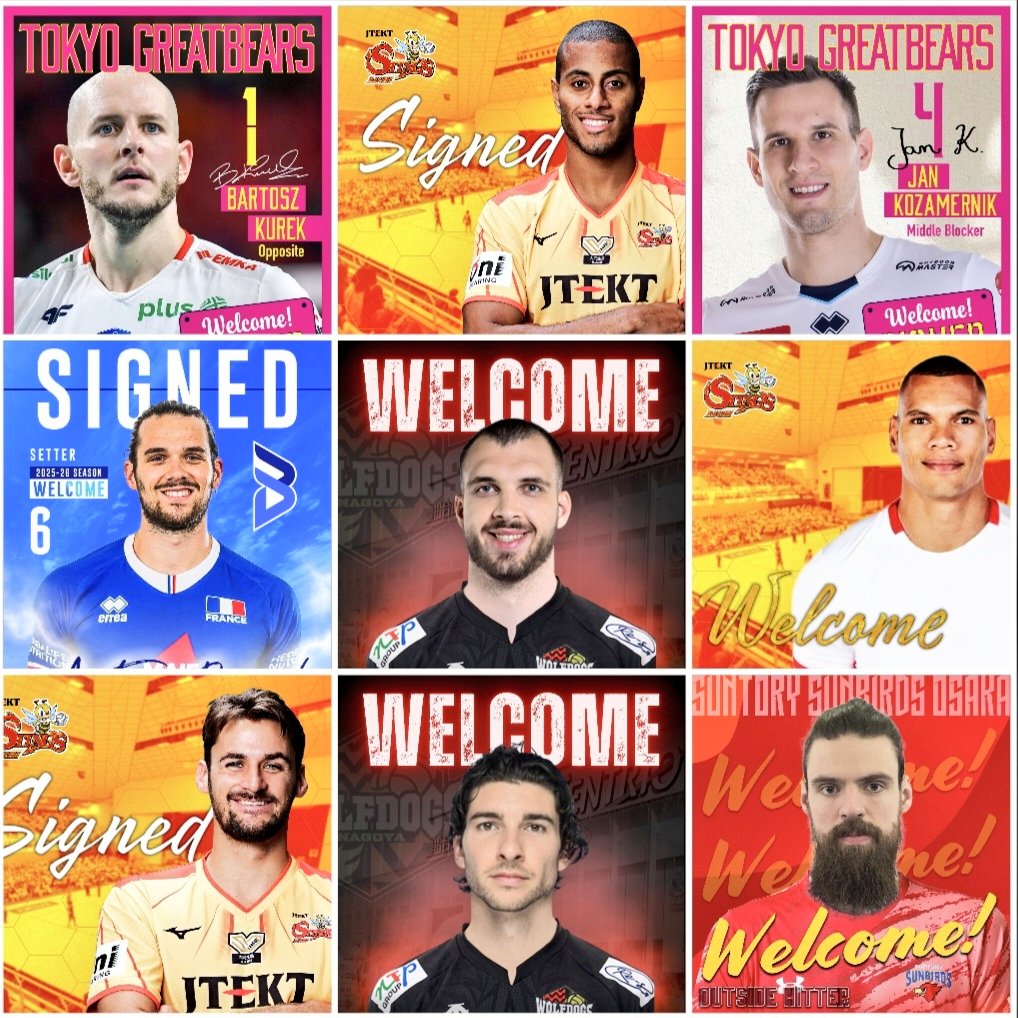 ❗TOP10 JAPOŃSKICH KLUBÓW -
RUCHY OBCOKRAJOWCÓW 
[sezon 2025/2026]:

🟢 - transfer oficjalnie potwierdzony.
🔵 - bez oficjalnego potwierdzenia.

🇯🇵 OSAKA BLUTEON:
      🟢: Antoine Brizard 🇫🇷 
      🟢: Miguel Lopez 🇨🇺

🇯🇵 SUNTORY SUNBIRDS OSAKA:
      🟢: Dmitrij Muserski 🇷🇺