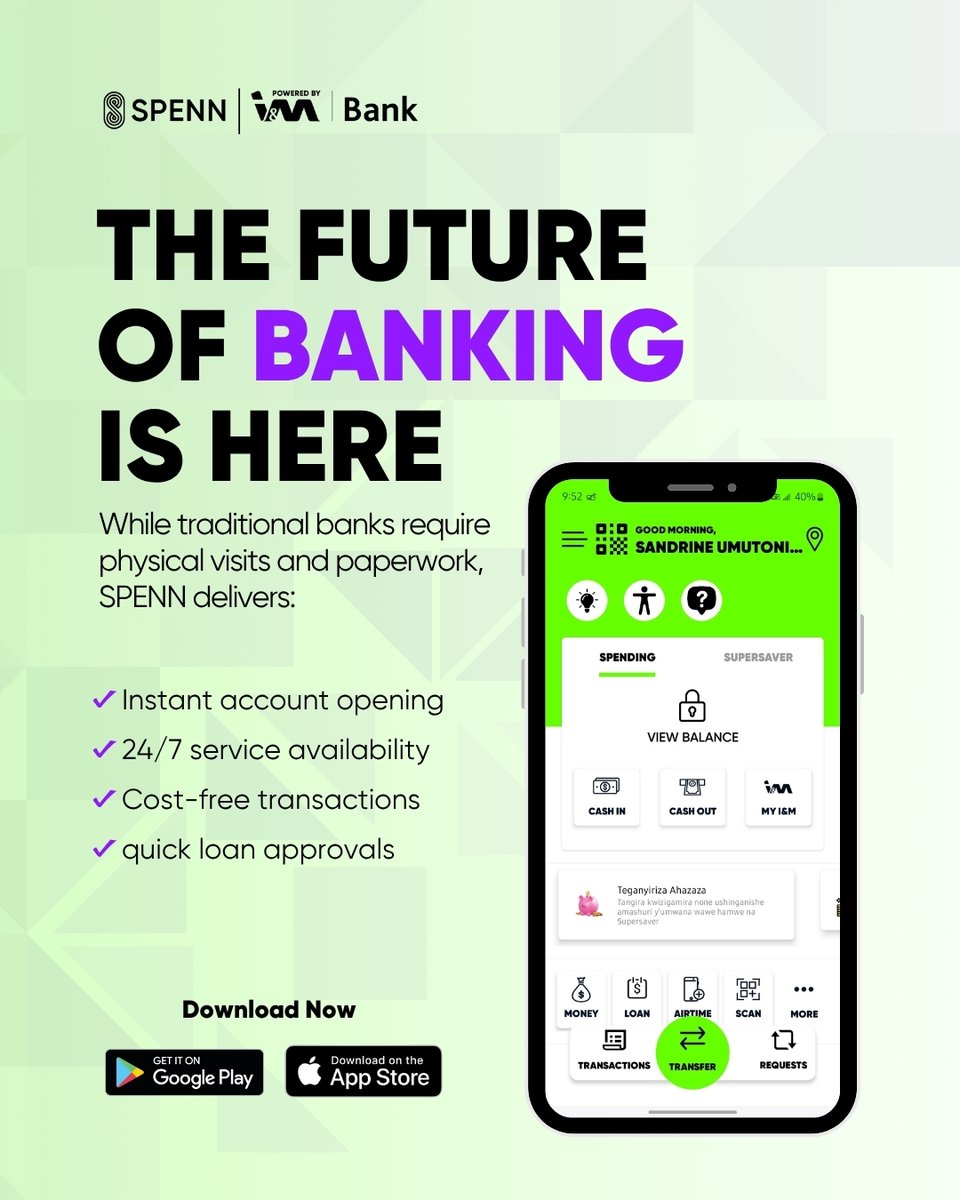 The future of banking is in your hands. 🚀
No paperwork, no queues—just seamless banking with SPENN. We're not just keeping up with the future - we're creating it.

Download SPENN now on Google Play or App Store.

#InnovationInBanking #DigitalFirst #FutureOfFinance #SPENN