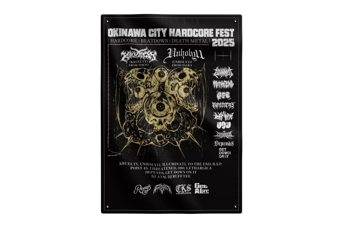 OST X REP OKI Presents:
[OKINAWA CITY HARDCORE FEST] 2025

August 30, 2025 (8月30日)
OPEN 15:30
START 16:00
チケット ¥3,000
会場: <a href="/remysokinawa/">Remy's レミーズ</a> 

KRUELTY (From Tokyo) <a href="/krueltyjphc/">KRUELTY</a> 
UNHOLY11 (From Osaka) <a href="/unholy11hc/">UNHOLY11</a> 
ILLUMINATI <a href="/illuminati_oki/">illuminati_oki</a> 
TO THE END <a href="/tte098/">TO THE END</a> 
B.5.P <a href="/Bull5hitP/">B.5.P.</a>