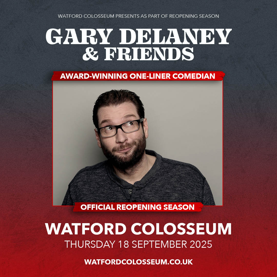 Watford Colosseum (@wfordcolosseum) on Twitter photo Get ready for a night of razor-sharp wit and nonstop laughs as <a href="/GaryDelaney/">Gary Delaney is writing the next tour</a> brings his hilarious one-liners to Watford! 🎤😆
📆 18th Sept 2025
🎟️ Tickets on sale now >> bit.ly/GaryDelaney_Wa… Get ready for a night of razor-sharp wit and nonstop laughs as <a href="/GaryDelaney/">Gary Delaney is writing the next tour</a> brings his hilarious one-liners to Watford! 🎤😆
📆 18th Sept 2025
🎟️ Tickets on sale now >> bit.ly/GaryDelaney_Wa…