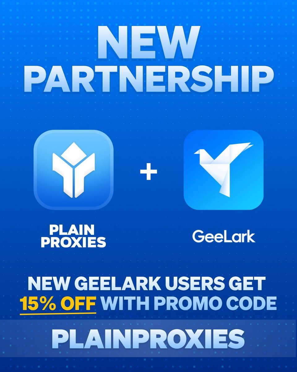 🚀New Partnership Alert! 
We're excited to announce our new partnership with GeeLark! 
This collaboration brings exclusive benefits to our community, including a special discount just for you.   
🔗 You can check here: app.geelark.com/#/register?inv…