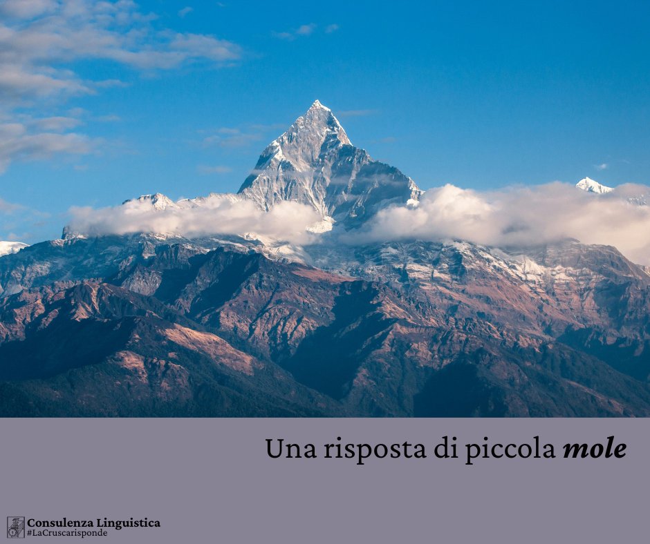 La parola "mole" si usa anche al plurale? Trovate la risposta nella scheda di consulenza di oggi: bit.ly/mole_Crusca. Buona lettura!