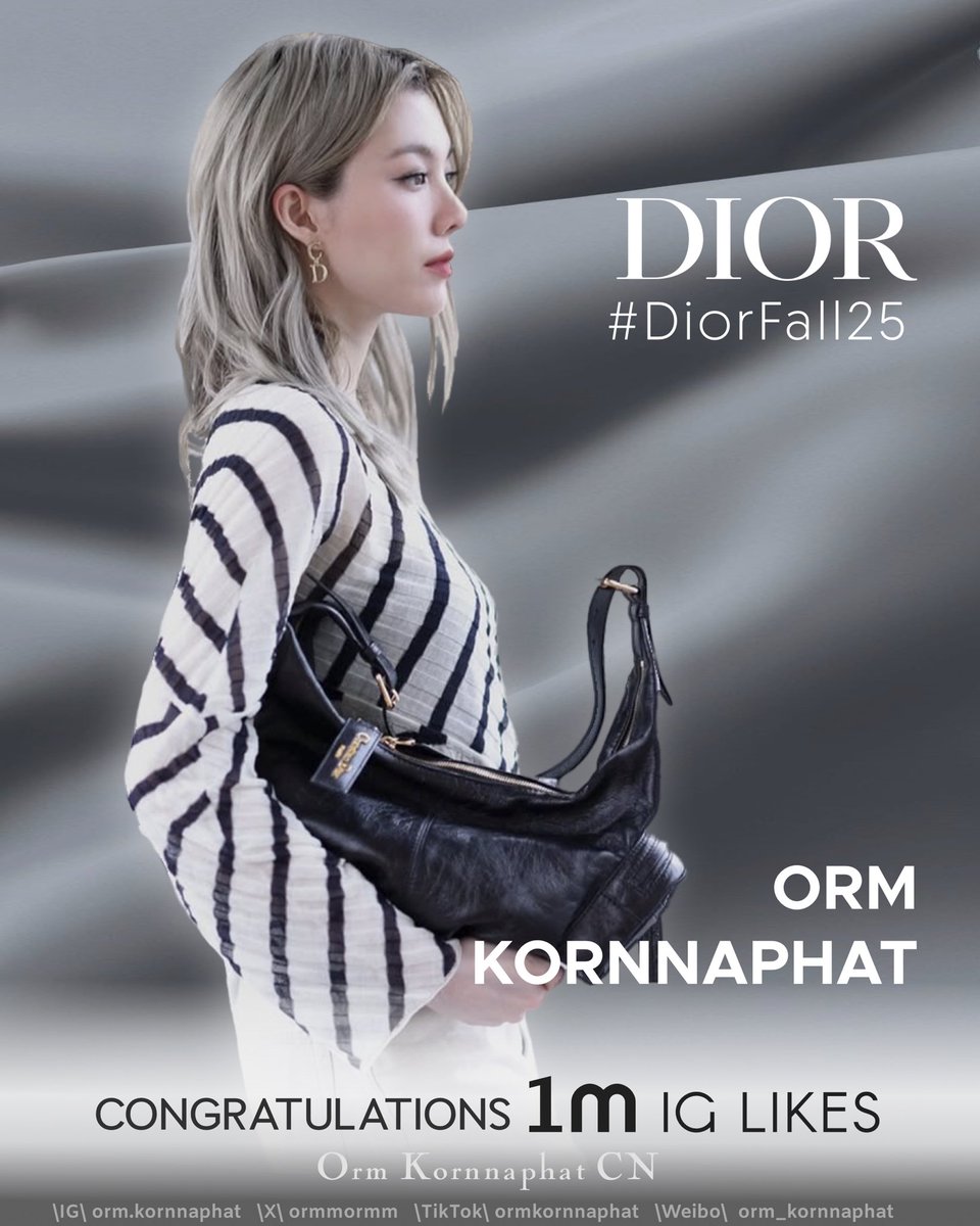 OrmKornnaphatCN's tweet image. 🎉 Congratulations to Orm Kornnaphat for 1 Million Likes on Instagram 🎉

#DiorFall25 @Dior  
#Ormkornnaphat
#ออมกรณ์นภัส
@ormmormm