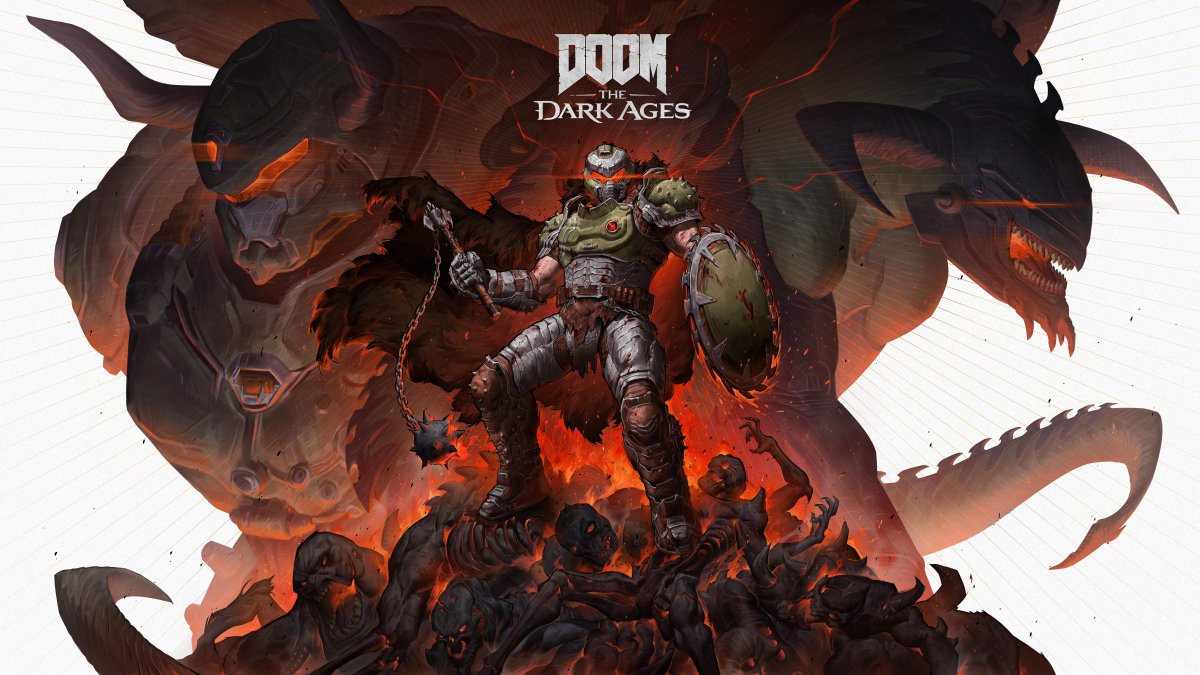 Bethesda_ANZ's tweet image. With the new path tracing update in #DOOM: The Dark Ages, every shadow, spark, and scorched skull looks more brutal than ever. Just like the stunning detail in this fan art by the incredible @patrick_ganas —shoutout to our community for always matching the game’s intensity, frame…