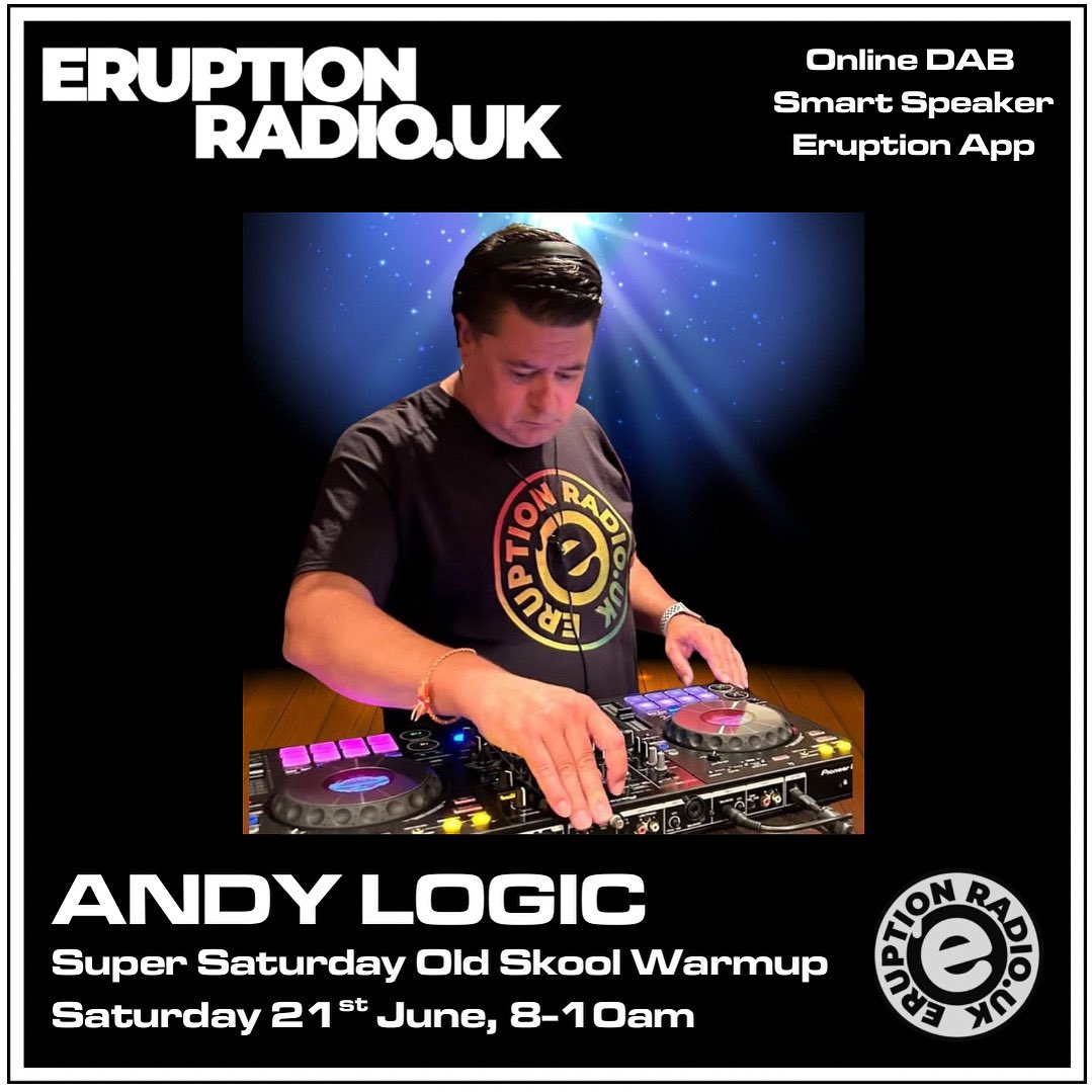 Andy Logic (@andymrlogic) on Twitter photo A final bonus rinse out before my hols: covering for Gary B tomorrow at 8am on <a href="/eruptionradiouk/">Eruption Radio</a> - 2 hours of Old Skool & Hardcore, warming up for Skeme’s hardcore workout at 10am. Be there or be square 🙏❤️ #oldskoolhousemusic #hardcoremusic eruptionradio.uk A final bonus rinse out before my hols: covering for Gary B tomorrow at 8am on <a href="/eruptionradiouk/">Eruption Radio</a> - 2 hours of Old Skool & Hardcore, warming up for Skeme’s hardcore workout at 10am. Be there or be square 🙏❤️ #oldskoolhousemusic #hardcoremusic eruptionradio.uk