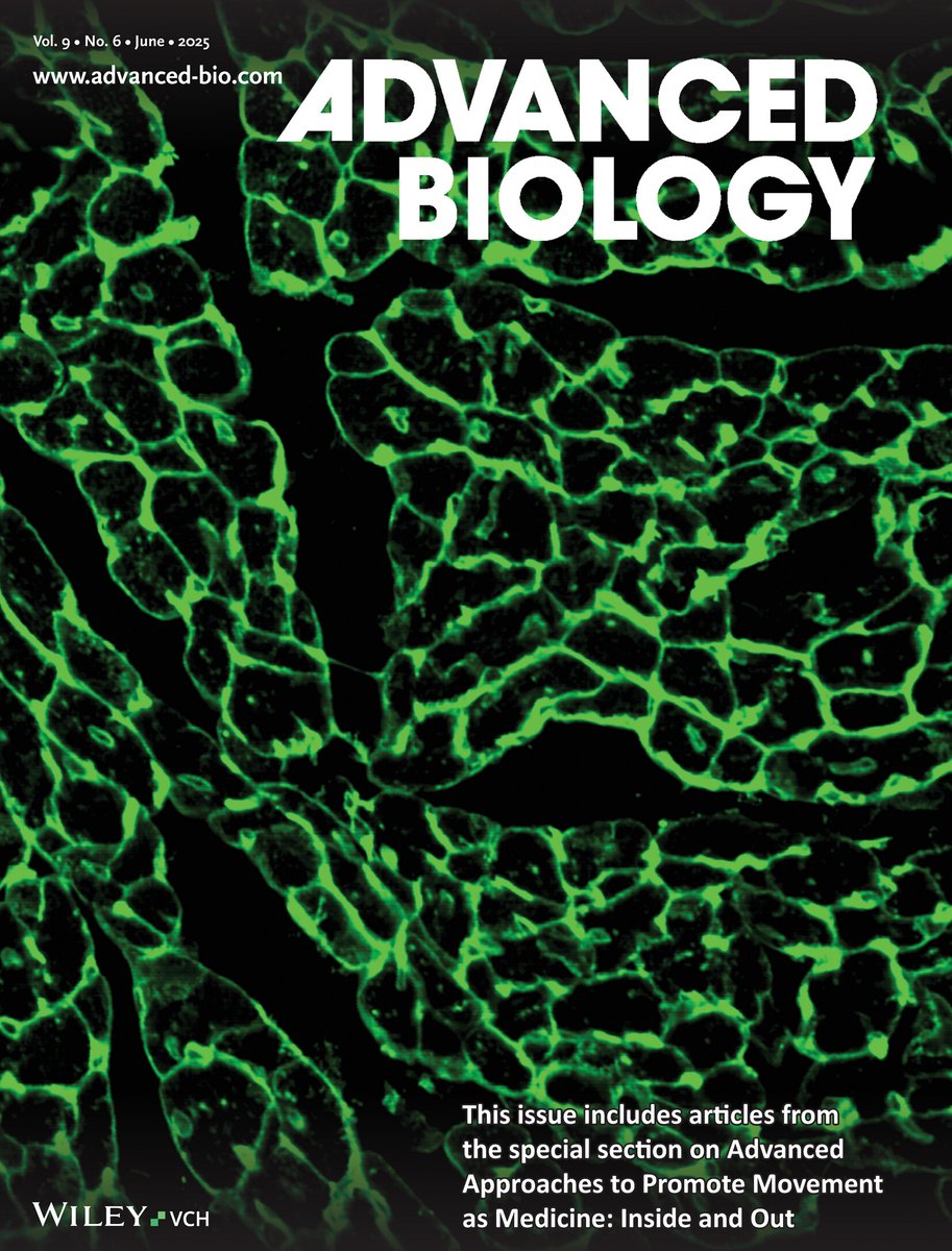 The June issue of Advanced Biology is now live! This issue includes articles from the special section on  "Advanced Approaches to Promote Movement as Medicine: Inside and Out". Check it out online now! advanced.onlinelibrary.wiley.com/toc/27010198/2…