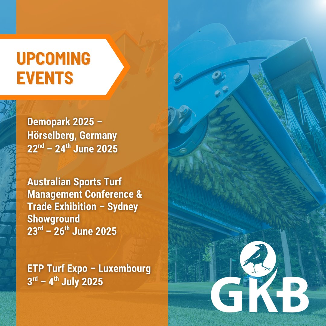 It's a busy few weeks for Team GKB - with upcoming shows and events in Germany, Australia and Luxembourg 🗺️

If you're a grounds professional, and are planning to attend any of the events listed 👇 we'd love to say hello 👋