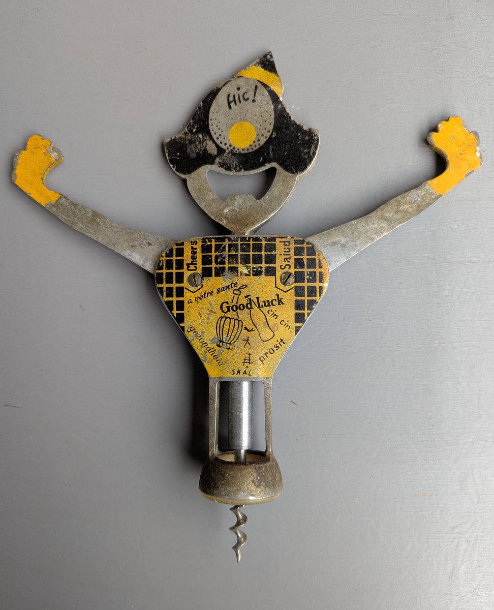 Circa 1950s Carlo Gemelli designed, clown bottle opener, approx 10 ins high...
