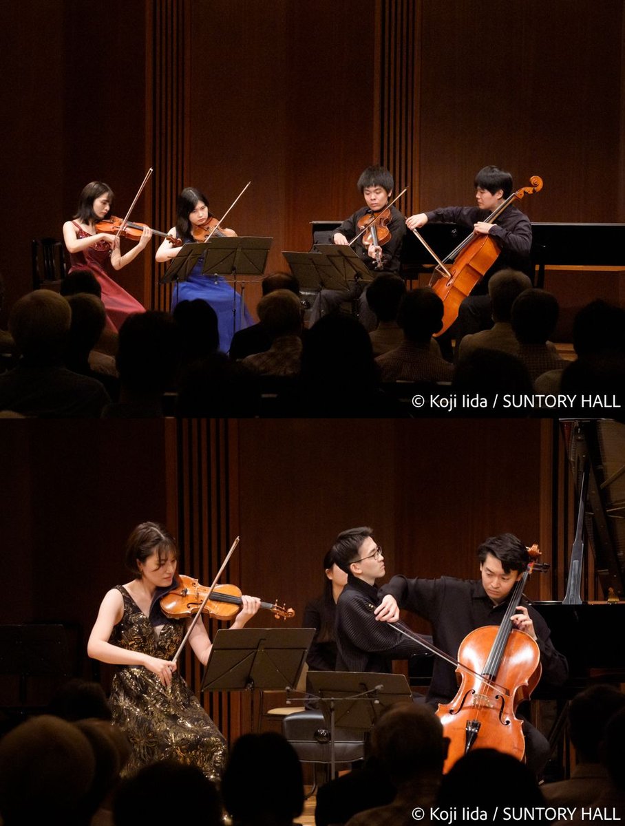 SuntoryHall_PR's tweet photo. 【6/21(土)当日券情報】#CMG2025
ENJOY! 室内楽アカデミー・フェロー演奏会 Ⅱ 
ブルーローズ当日券売場にて指定席余裕、サイドビュー席若干、10：00から販売いたします。
https://t.co/MAowYVxuc8
※写真���6/14(土)の公演より。一部出演者が異なります。 https://t.co/TcDJNdqePm