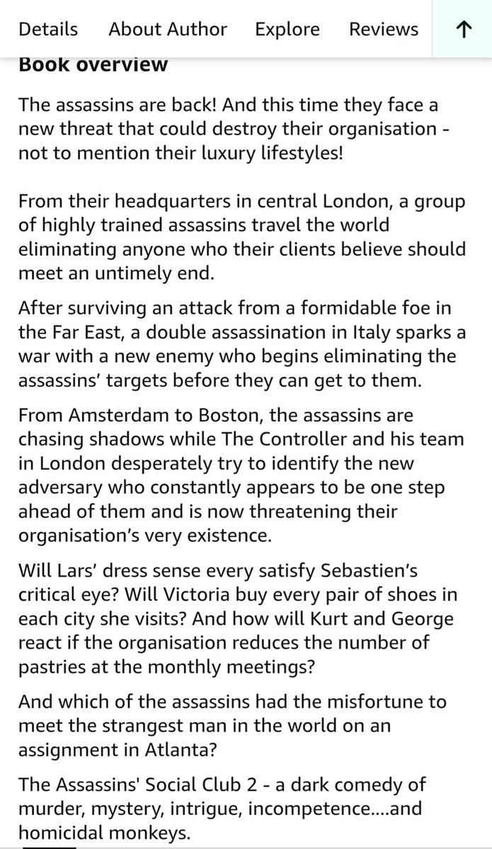 CaptainRandom10's tweet image. For those of you who like escapism, humour, mystery and globe-trotting assassinations, this was released yesterday and has already seen its first sales 😁
Kindle version available now, paperback in a few days.
The Assassins' Social Club 2.
#books
#readingcommunity