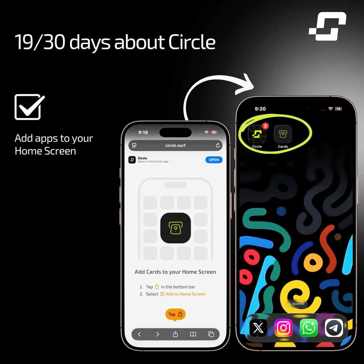 Celia (@celia_finance) on Twitter photo Day 19/30 of <a href="/CirclebyCelia/">Circle</a> Features!
Today, weтАЩre introducing the тАЬAdd apps to your Home ScreenтАЭ feature. Easily add Circle store apps to your home screen with a simple tap for easy accessтАФstay connected on the go! The Circle app is coming soon to iOS ЁЯУ▒ and Android ЁЯдЦ. Stay Day 19/30 of <a href="/CirclebyCelia/">Circle</a> Features!
Today, weтАЩre introducing the тАЬAdd apps to your Home ScreenтАЭ feature. Easily add Circle store apps to your home screen with a simple tap for easy accessтАФstay connected on the go! The Circle app is coming soon to iOS ЁЯУ▒ and Android ЁЯдЦ. Stay